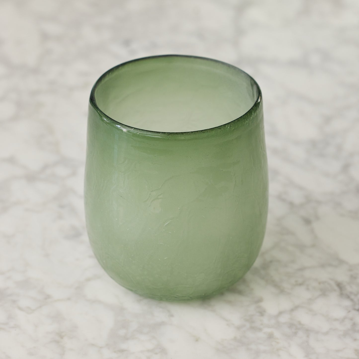 Sage Cracked Glass Vase