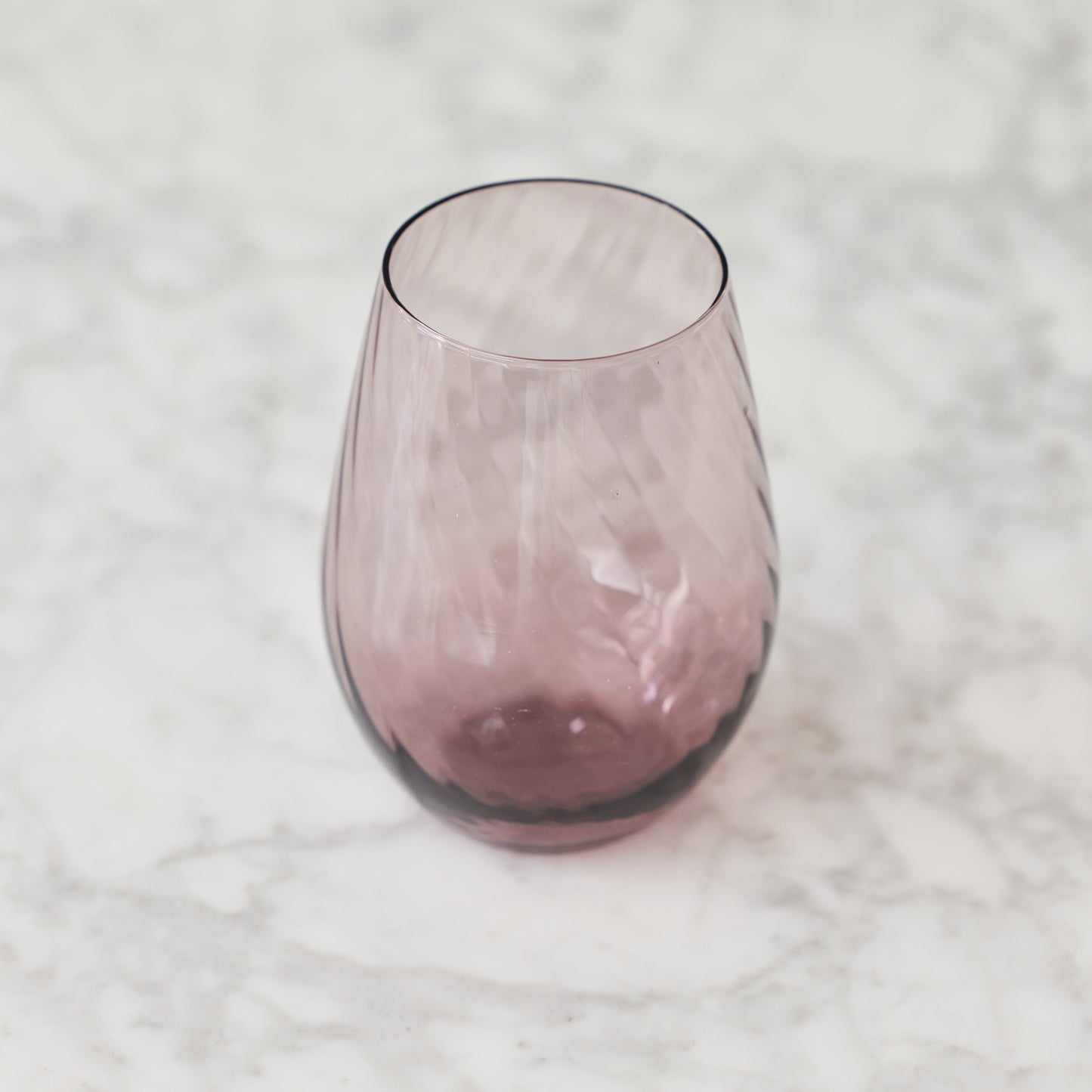 Lilac Swirl Stemless Glasses, Set of 4