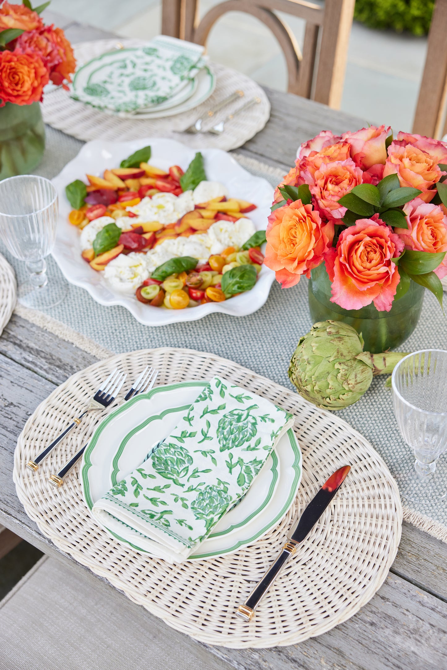 Artichokes Green Napkins (set of 4)