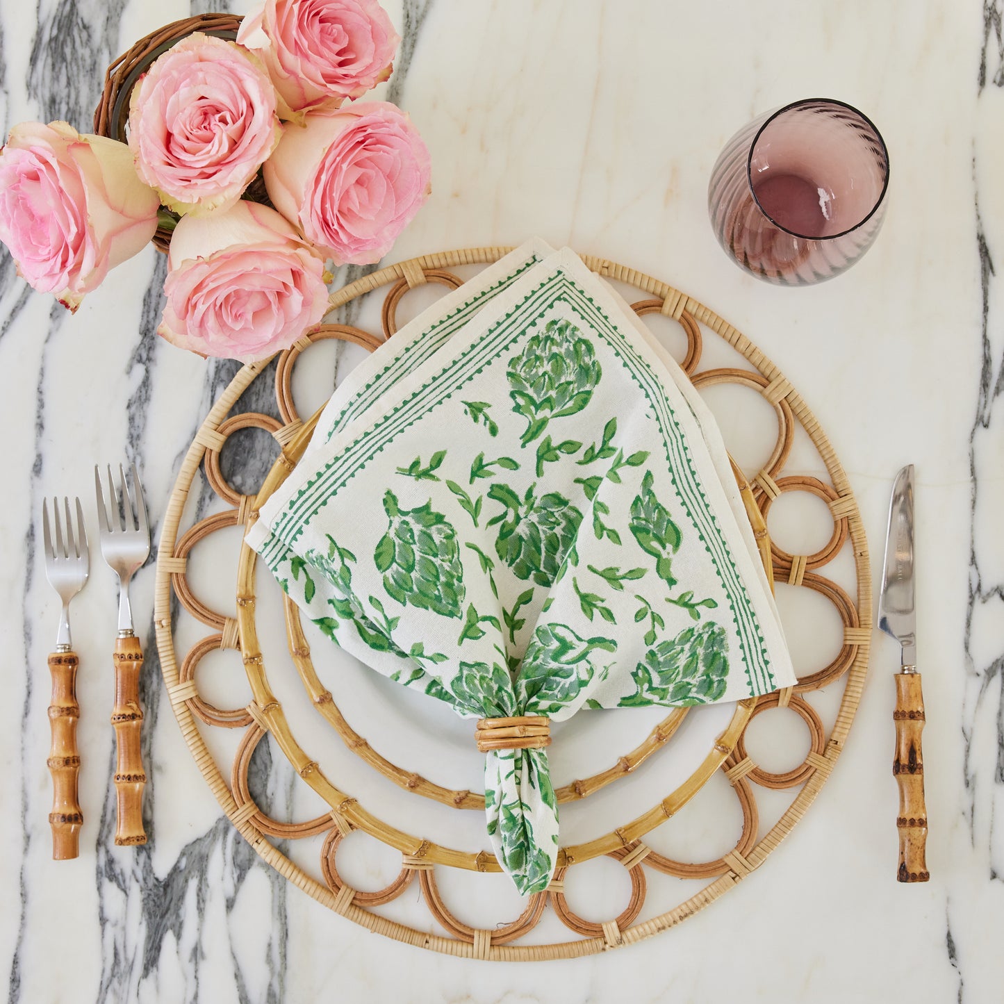 Artichokes Green Napkins (Set of 4)