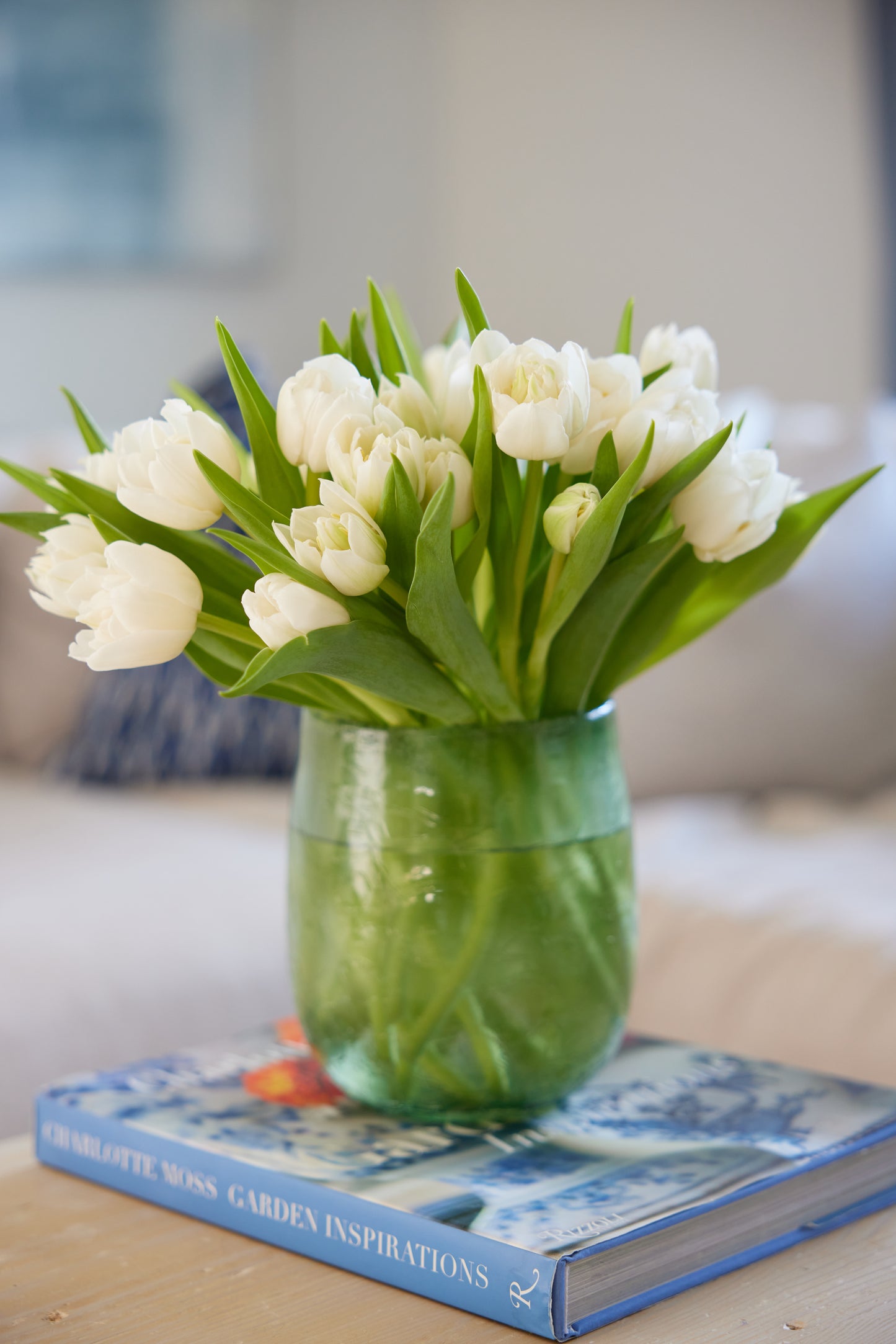 Sage Cracked Glass Vase