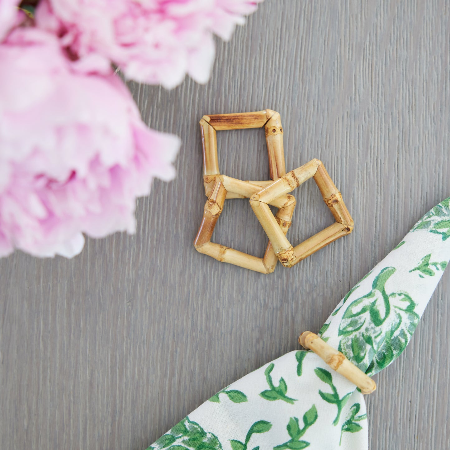Bamboo Napkin Rings Square (Set of 4)