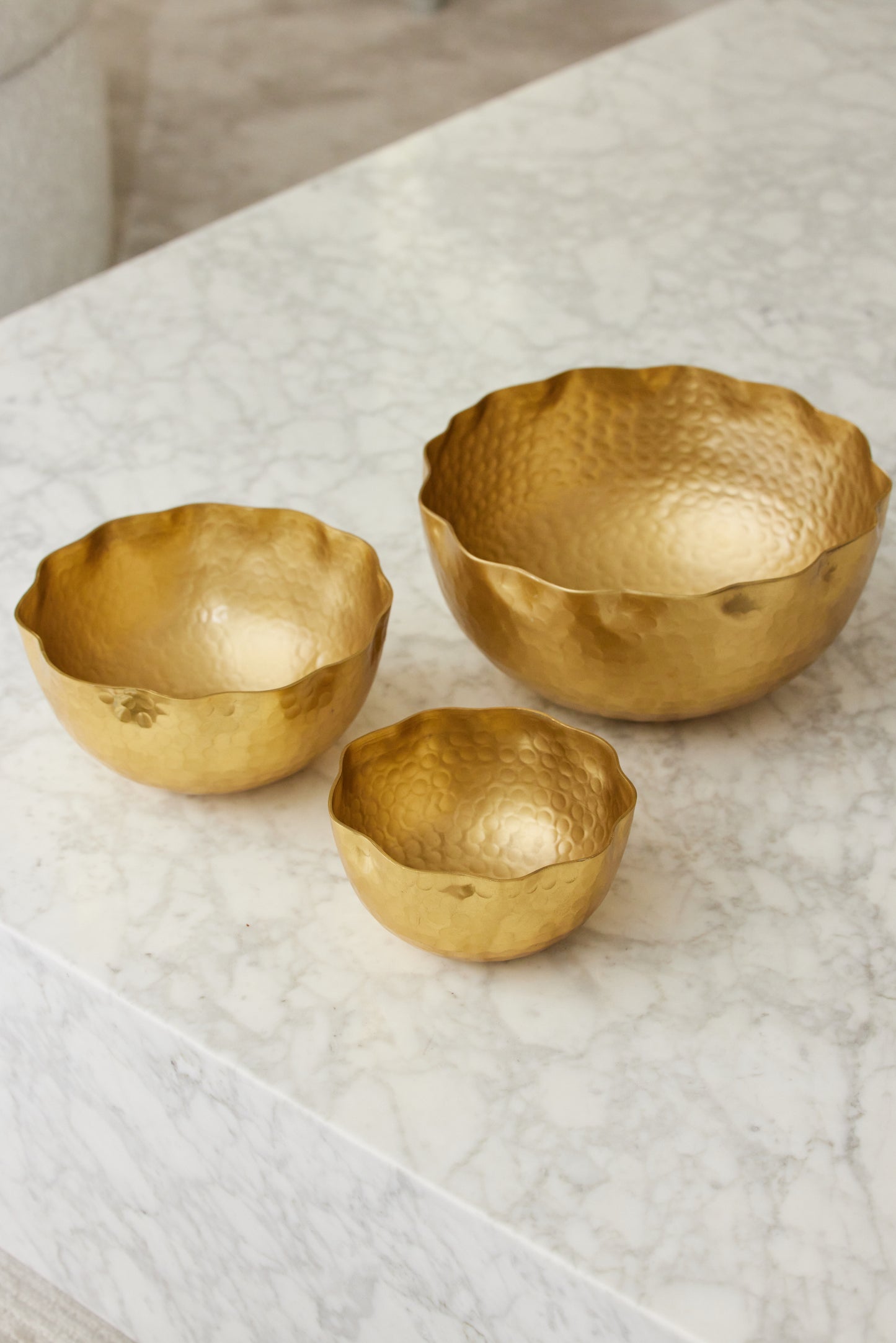 Small Gold Hammered Petal Bowl