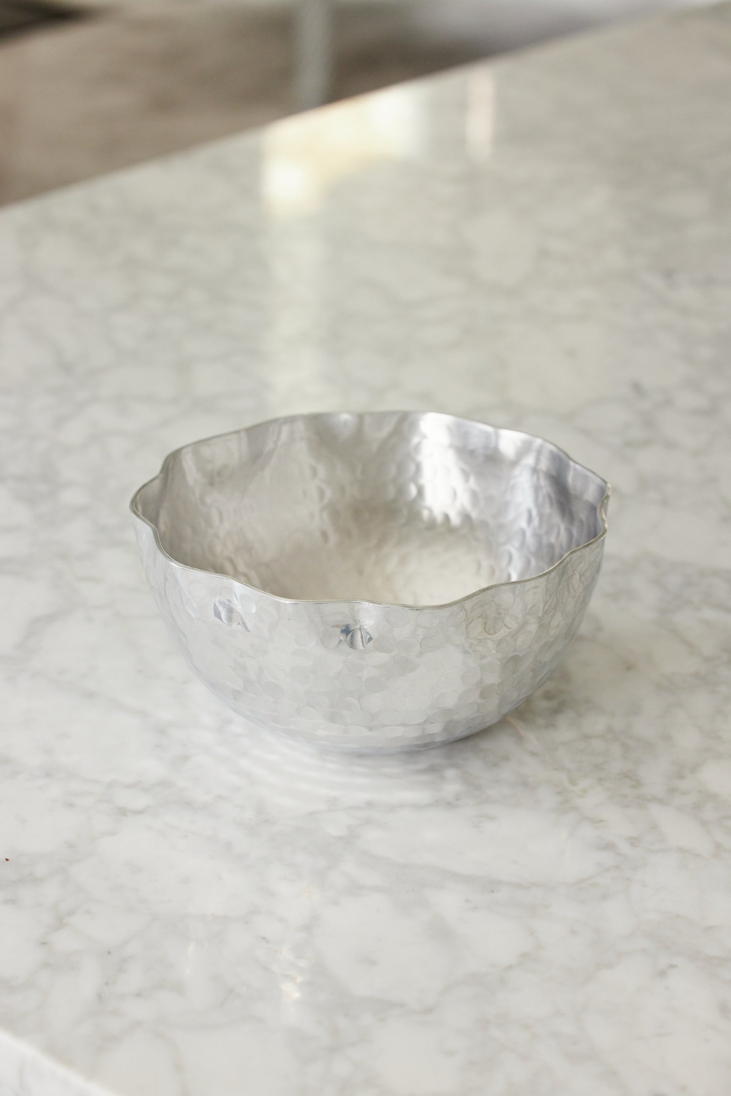 Medium Aluminum Hammered Petal Bowl