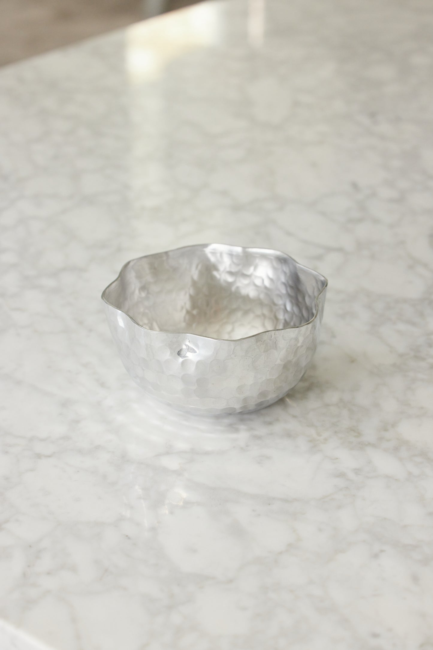 Small Aluminum Hammered Petal Bowl