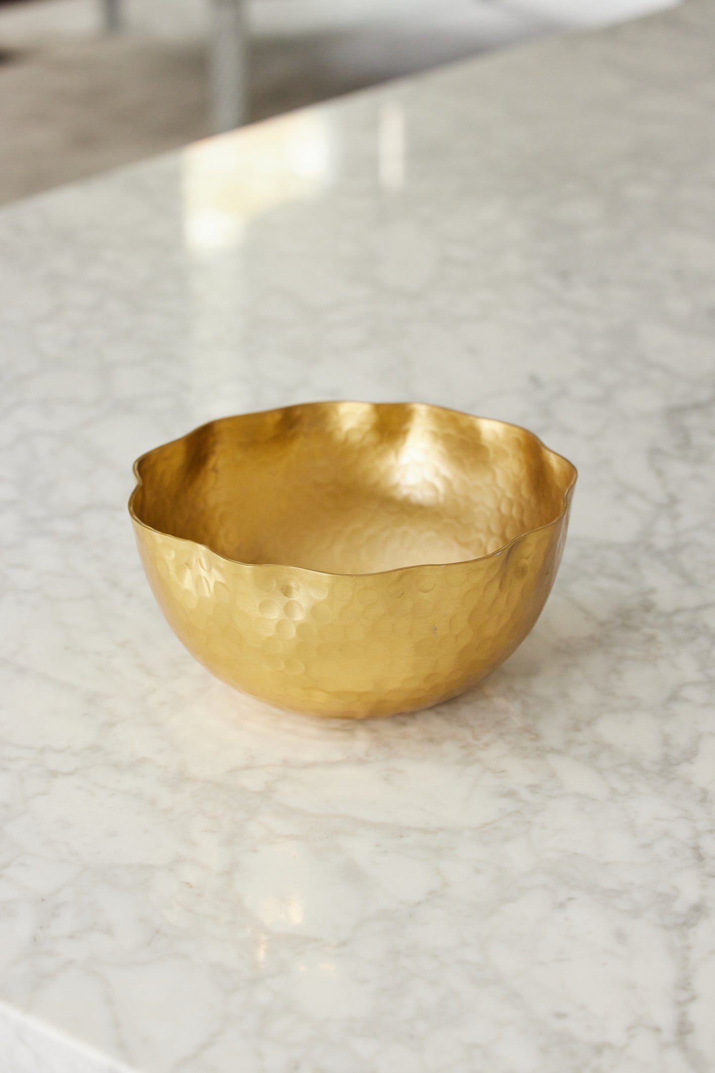 Medium Gold Hammered Petal Bowl