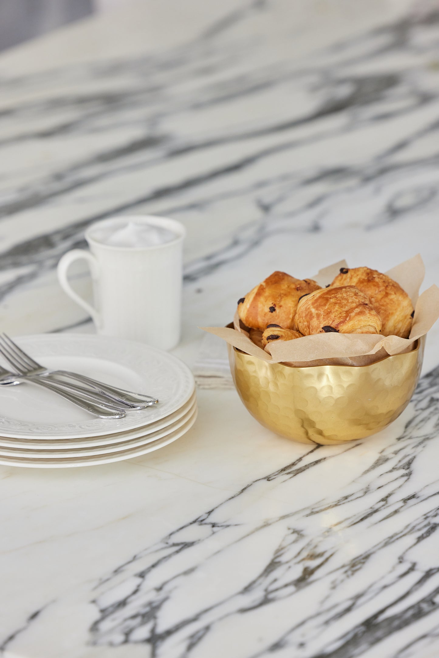 Small Gold Hammered Petal Bowl