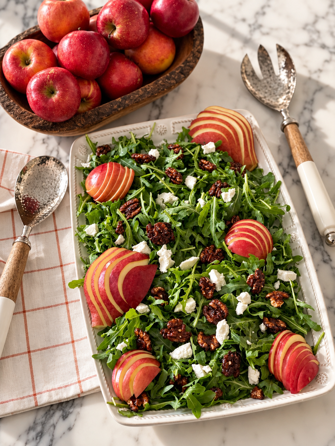 Fall Apple & Pear Arugula Salad with Champagne Vinaigrette