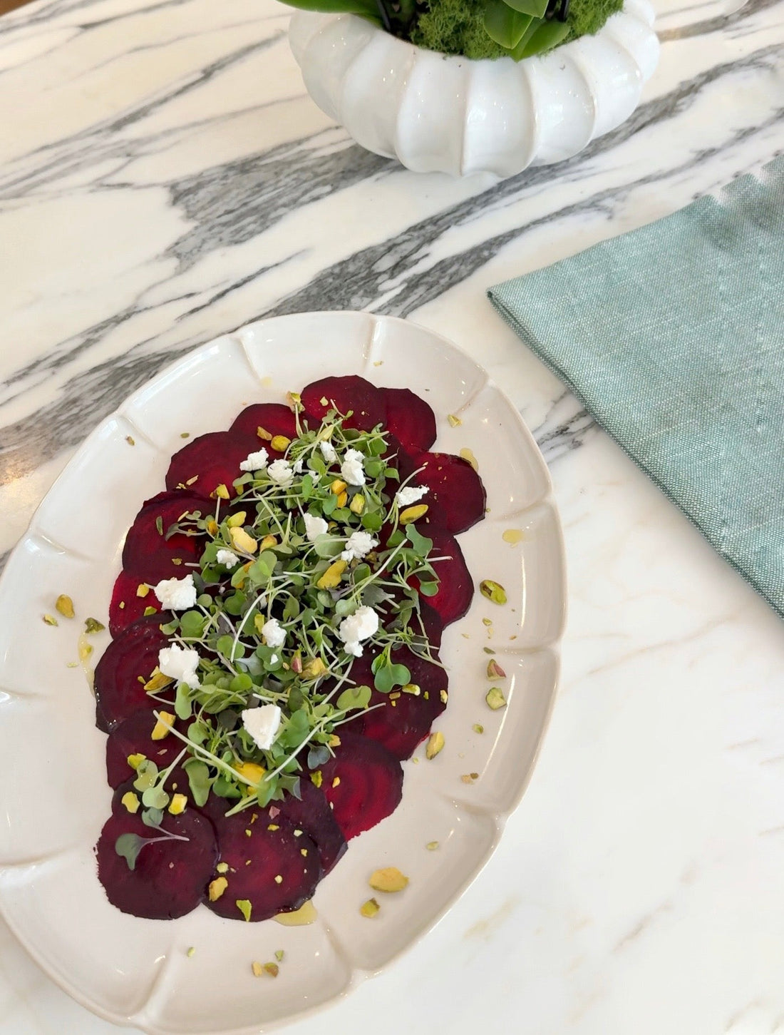 Beet Carpaccio with Honey Citrus Dressing