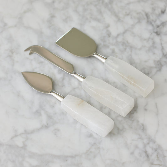 Alabaster Stone Cheese Knife,  Set of 3