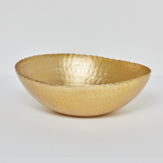 Gold Hammered Oval Torn Edge Bowl