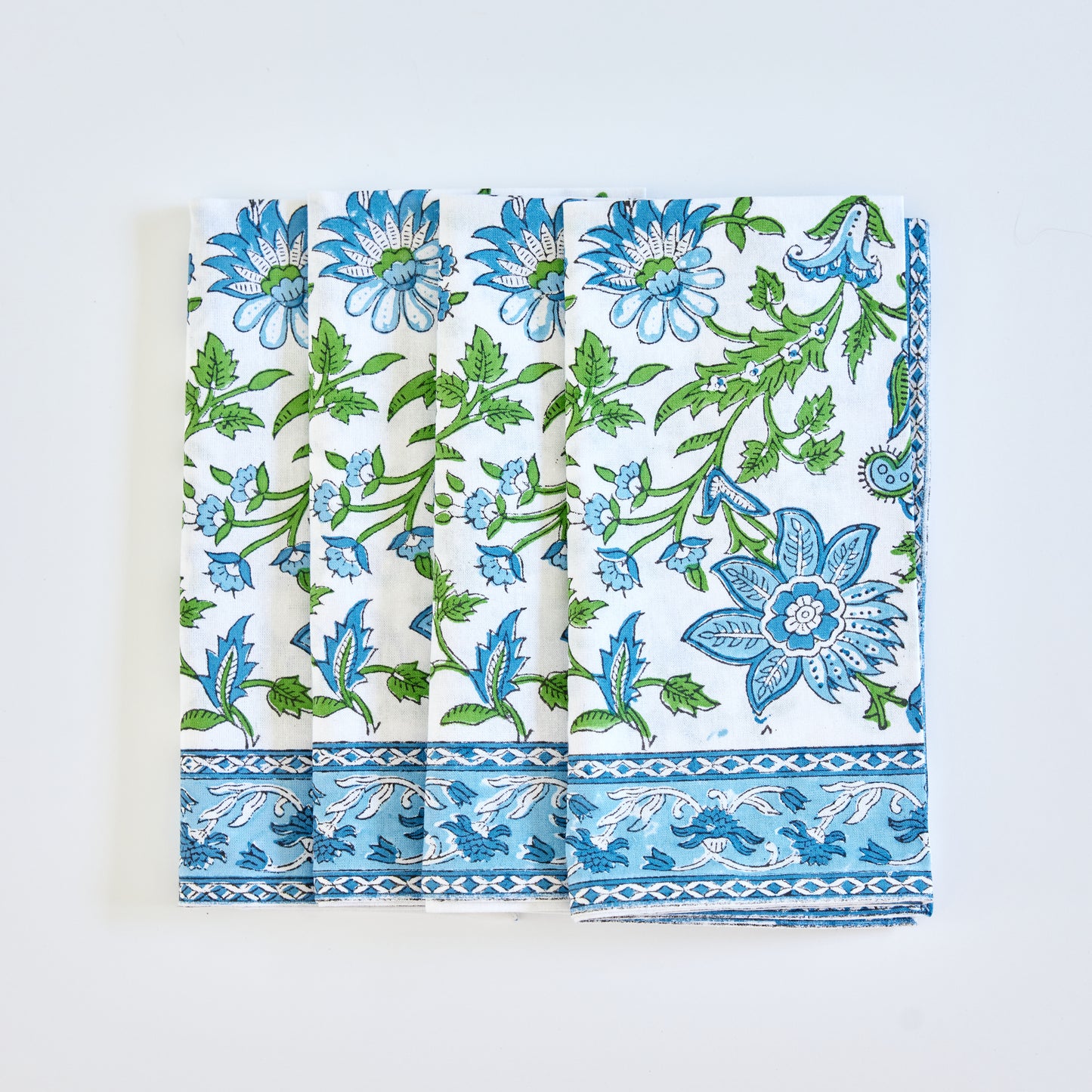 Charleston Blue and Green Napkins  (Set of 4)