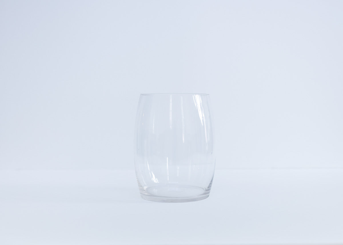 Barrel Glass Vase Clear