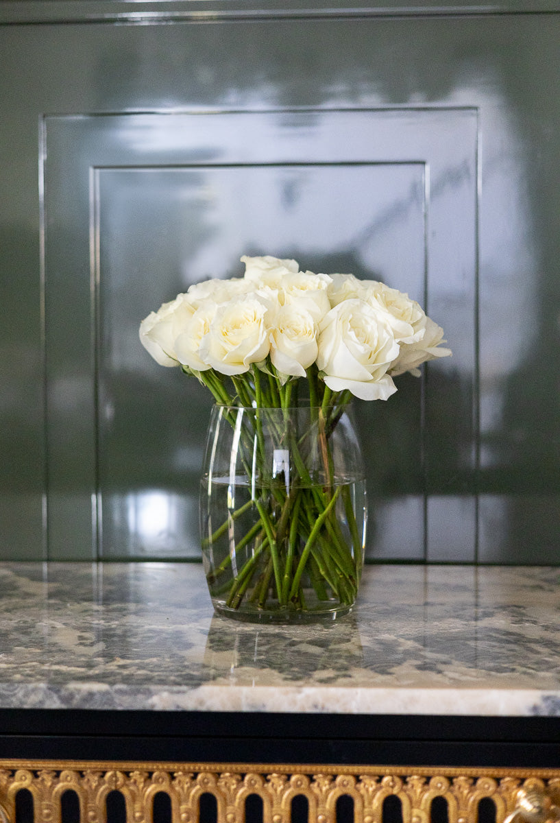 Barrel Glass Vase Clear