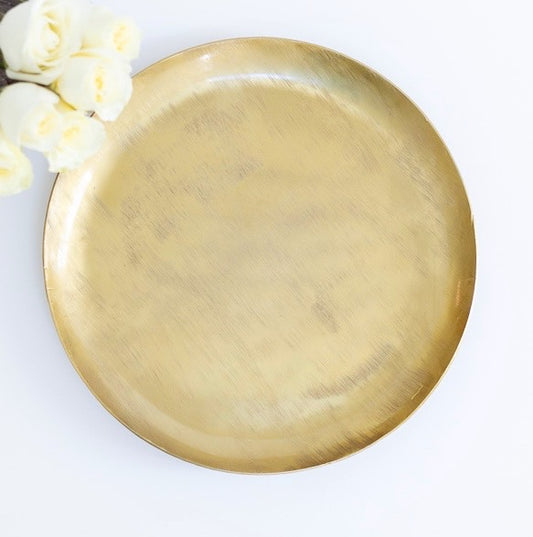 Gold Round Etched Tray